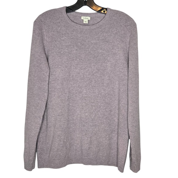 L.L. Bean Sweaters - LL Bean 100% Cashmere Crewneck Sweater Mauve Purple Large Luxury Coquette Cozy